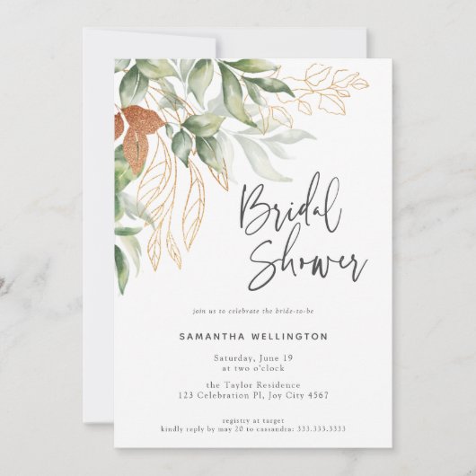 Elegant Script Botanical Waterverf Vrijgezellenfee Kaart (Voorkant)