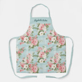 Elegant script Botanische Bloemen Schort (Voorkant)