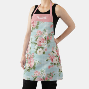 Elegant script Botanische Bloemen Schort