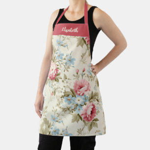 Elegant script Botanische Bloemen Schort