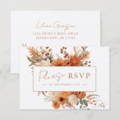 Elegant script Botanische Bloemenbruiloft in de he RSVP Kaartje (Voorkant / Achterkant)