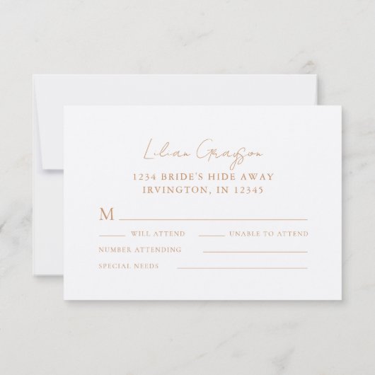 Elegant script Botanische Bloemenbruiloft in de he RSVP Kaartje (Achterkant)