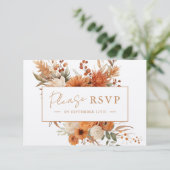 Elegant script Botanische Bloemenbruiloft in de he RSVP Kaartje (Staand voorkant)