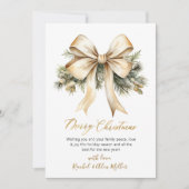 Elegant script Botanische boog niet foto kerst Feestdagenkaart (Voorkant)