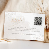 Elegant script Botanische bruiloft details QR-code Informatiekaartje