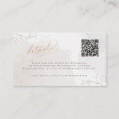 Elegant script Botanische bruiloft details QR-code Informatiekaartje (Voorkant)