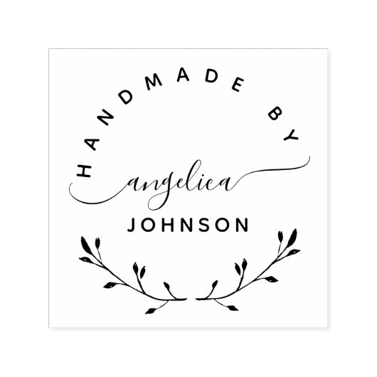 Elegant Script Botanische Handgemaakt door Hobby Zelfinktende Stempel (Design)