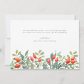 Elegant Script Botanische Kerstmis Fotocollage Feestdagenkaart (Achterkant)