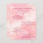 Elegant Script Bourgogne Roos Gold Wedding Menu (Voorkant / Achterkant)
