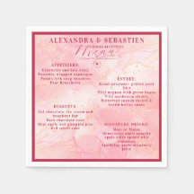 Elegant Script Bourgogne Roos Gold Wedding Menu