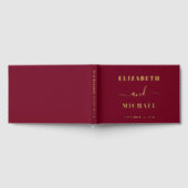 Elegant Script Bourgondië bruiloft Gastenboek (Volledig)