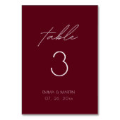 Elegant Script Bourgondië bruiloft Kaart (Voorkant)