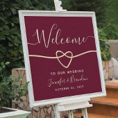 Elegant Script Bourgondië bruiloft welkom Poster