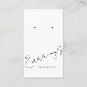 Elegant Script Boutique Earring Display Kaart Visitekaartje (Voorkant)