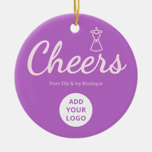 Elegant Script Boutique Logo Ornament (Voorkant)