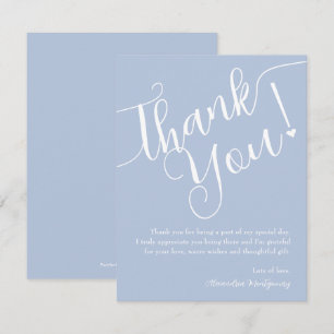 Elegant Script Boy Baby shower Blauw Bedankkaart
