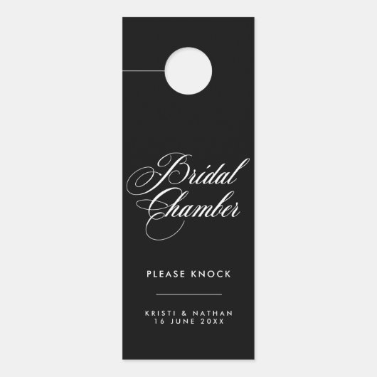 Elegant Script Bridal Chamber Weddenschap deur Deurhanger (Voorkant)