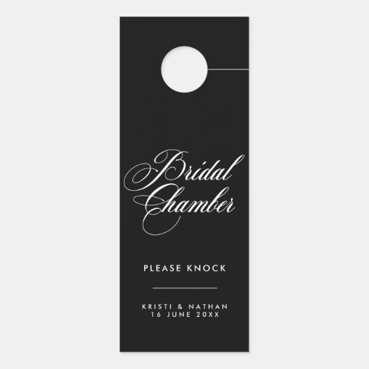 Elegant Script Bridal Chamber Weddenschap deur Deurhanger (Achterkant)