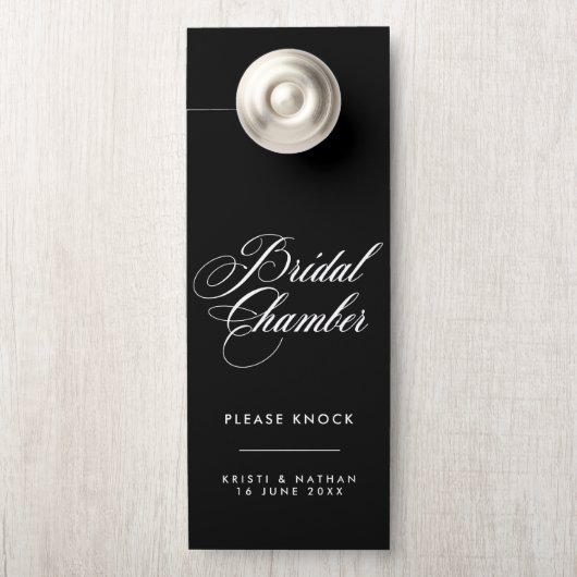 Elegant Script Bridal Chamber Weddenschap deur Deurhanger (Op knop)