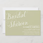 Elegant Script Bridal Shower-uitnodigingen Kaart (Voorkant)