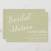 Elegant Script Bridal Shower-uitnodigingen Kaart (Voorkant / Achterkant)