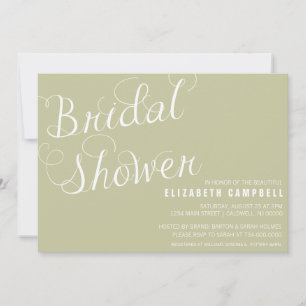 Elegant Script Bridal Shower-uitnodigingen Kaart
