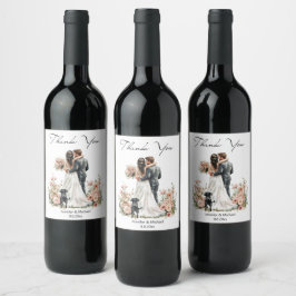 elegant script bride and groom wedding thank you wijn etiket