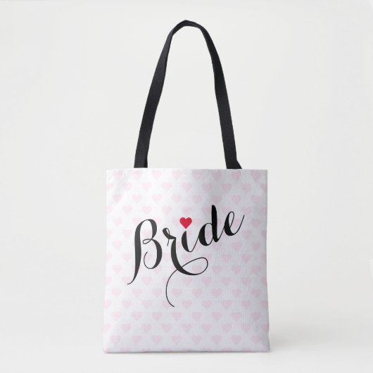 Elegant Script Bride Vrijgezellenfeest Wedding Par Tote Bag (Voorkant)