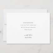 Elegant Script Bridesmaid proposal Kaart (Achterkant)