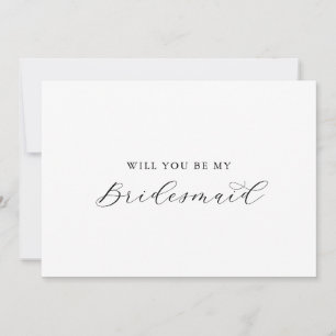 Elegant Script Bridesmaid proposal Kaart