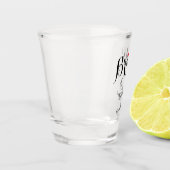 Elegant Script bruid Bachelorette bruiloft Shot Glas (Links)