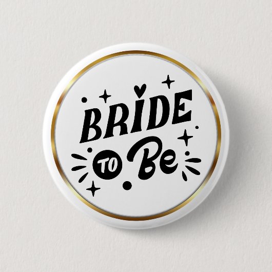 Elegant Script Bruid Wordt Getrouwd Gouden Frame Ronde Button 5,7 Cm (Voorkant)