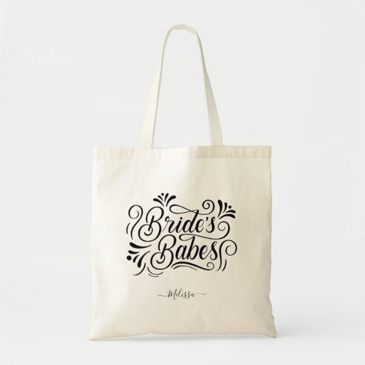Elegant Script Bruidsmeisjes Aangepaste Naam Tote Bag (Voorkant)