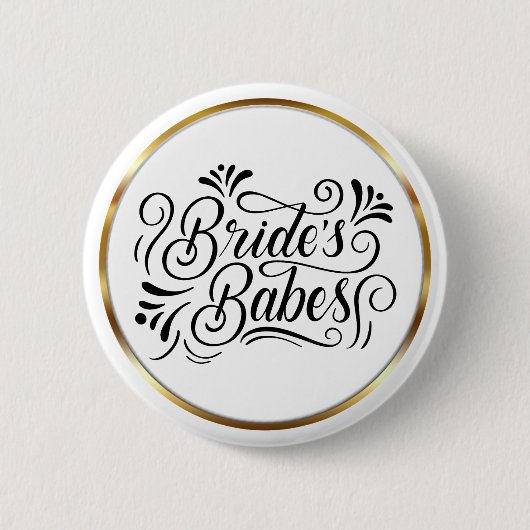 Elegant Script Bruidsmeisjes Gouden Frame Ronde Button 5,7 Cm (Voorkant)