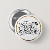 Elegant Script Bruidsmeisjes Gouden Frame Ronde Button 5,7 Cm (Voorkant /achterkant)