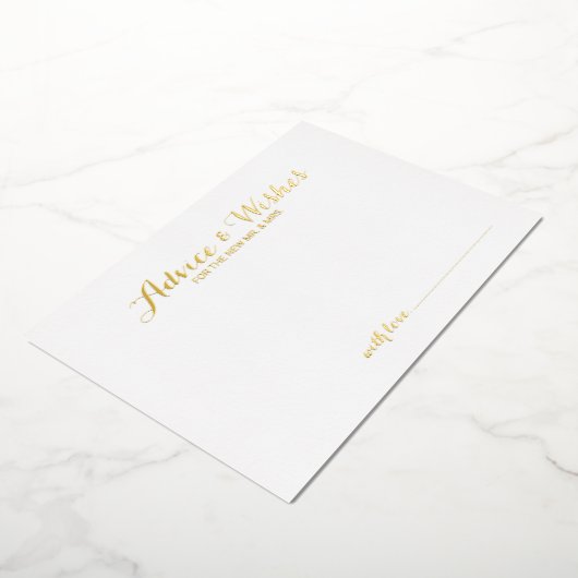 Elegant Script bruiloft advies en wensen goud Folie Uitnodiging (Gedraaid)