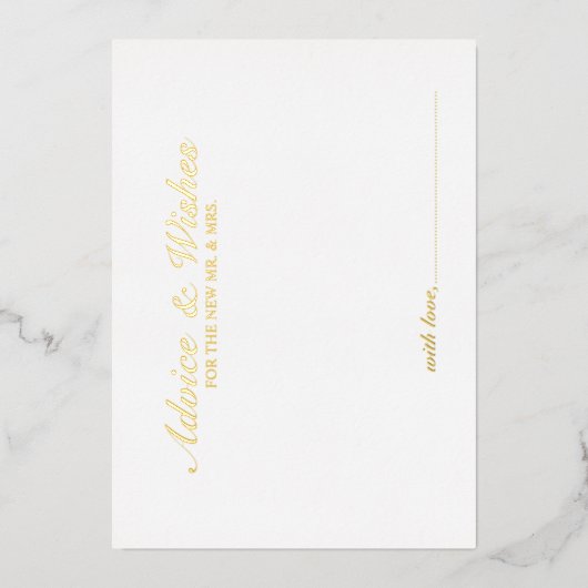 Elegant Script bruiloft advies en wensen goud Folie Uitnodiging (Voorkant)
