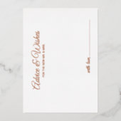 Elegant Script bruiloft advies en wensen Roos Gold Folie Uitnodiging (Voorkant)