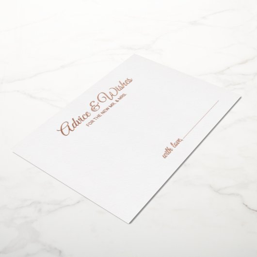 Elegant Script bruiloft advies en wensen Roos Gold Folie Uitnodiging (Gedraaid)