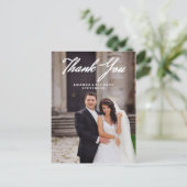 ELEGANT SCRIPT BRUILOFT BEDANKT BRIEFKAART (Staand voorkant)