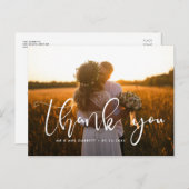 Elegant script bruiloft bedankt briefkaart (Voorkant / Achterkant)