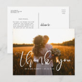 Elegant script bruiloft bedankt briefkaart (Voorkant / Achterkant)