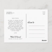 Elegant script bruiloft bedankt briefkaart (Achterkant)