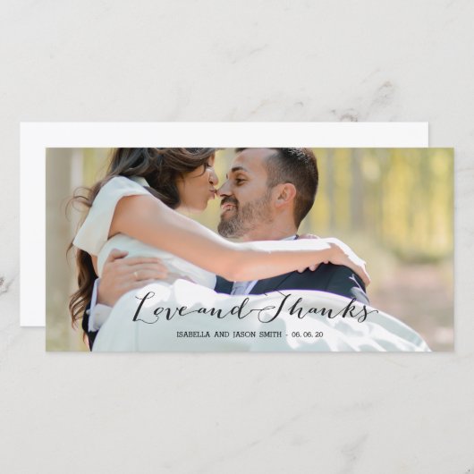 ELEGANT SCRIPT | BRUILOFT BEDANKT FOTOKAART (Voorkant / Achterkant)