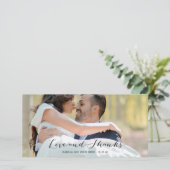 ELEGANT SCRIPT | BRUILOFT BEDANKT FOTOKAART (Staand voorkant)