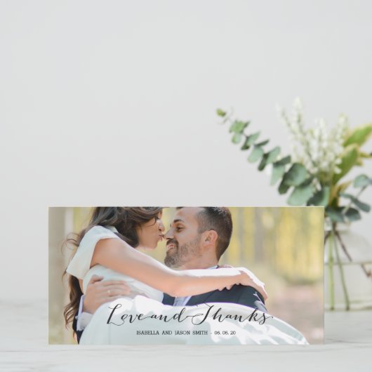 ELEGANT SCRIPT | BRUILOFT BEDANKT FOTOKAART (Staand voorkant)