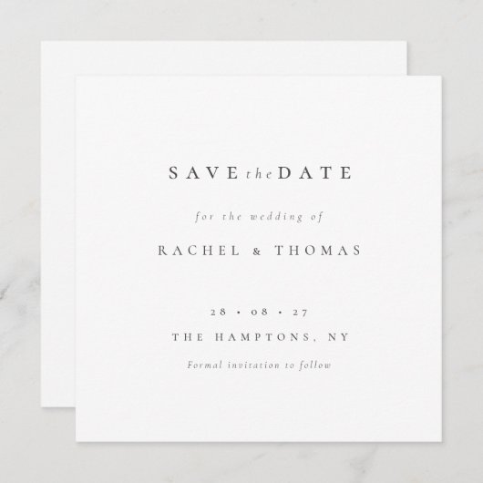 Elegant Script` Bruiloft Bewaar de datum Save The Date (Voorkant / Achterkant)