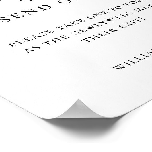 Elegant Script bruiloft bloemblaadje gooien Poster (Hoek)