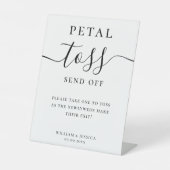 Elegant Script bruiloft bloemblaadje gooien Reclamebord Met Voetstuk (Voorkant)