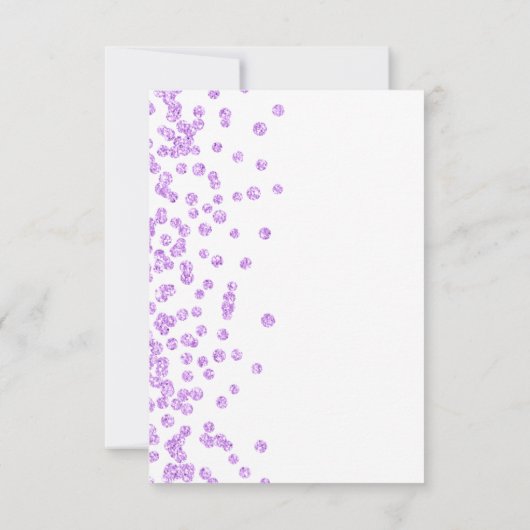 Elegant script bruiloft Confetti Paarse Save The Date (Achterkant)